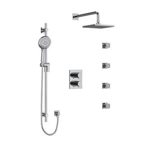 Pallace Type T/P (Thermostatic/Pressure Balance) Double Coaxial System With Hand Shower Rail 4 Body Jets And Shower Head - Chrome | Model Number: KIT446PATQC - Product Knockout