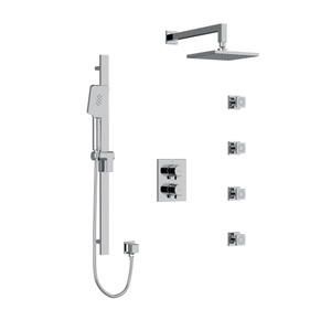 DISCONTINUED-Paradox Type T/P (Thermostatic/Pressure Balance) Double Coaxial System With Hand Shower Rail 4 Body Jets And Shower Head - Chrome | Model Number: KIT446PXTQC - Product Knockout