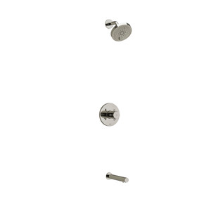Pallace Type T/P (Thermostatic/Pressure Balance) 1/2 Inch Coaxial 2-Way No Share With Shower Head And Tub Spout - Polished Nickel with Cross Handles | Model Number: KIT4744PATM+PN - Product Knockout