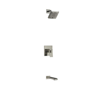 Zendo Type T/P (Thermostatic/Pressure Balance) 1/2 Inch Coaxial 2-Way No Share With Shower Head And Tub Spout - Brushed Nickel | Model Number: KIT4744ZOTQBN - Product Knockout