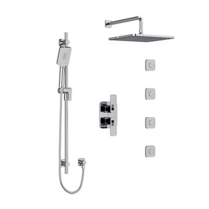 Equinox Type T/P (Thermostatic/Pressure Balance) 3/4 Inch Double Coaxial System With Hand Shower Rail 4 Body Jets And Shower Head - Chrome | Model Number: KIT483EQC - Product Knockout