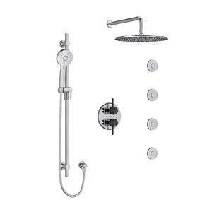Ensemble de douche 483 Momenti - Chrome et Noir avec poignées à levier  | Numéro de modèle: KIT483MMRDLCBK - Produit épuisé