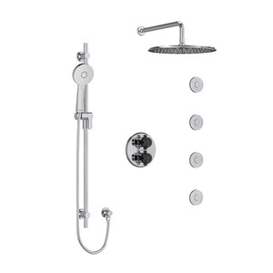DISCONTINUED-Momenti Shower Kit 483 - Chrome and Black with X-Shaped Handles | Model Number: KIT483MMRDXCBK-6 - Product Knockout