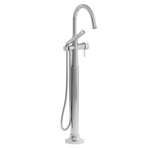 Momenti 2-Way Type T (Thermostatic) Coaxial Floor-Mount Tub Filler With Hand Shower - Chrome with Lever Handles | Model Number: MMRD39LC-EX - Product Knockout