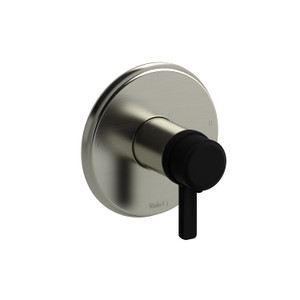 Momenti 2-Way No Share Type T/P (Thermostatic/Pressure Balance) Coaxial Complete Valve Expansion PEX - Brushed Nickel and Black with J-Shaped Handles | Model Number: MMRD44JBNBK-EX - Product Knockout