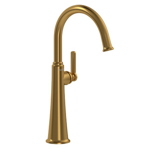 Momenti Single Hole Bathroom Faucet - Brushed Gold with J-Shaped Handles | Model Number: MMRDL01JBG-05 - Product Knockout