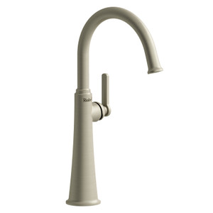 Momenti Single Hole Bathroom Faucet - Brushed Nickel with J-Shaped Handles | Model Number: MMRDL01JBN-05 - Product Knockout