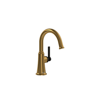 Momenti Single Hole Bathroom Faucet - Brushed Gold and Black with Lever Handles | Model Number: MMRDS00LBGBK - Product Knockout