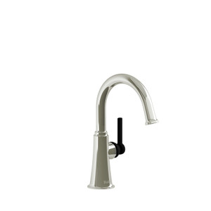 DISCONTINUED Single hole lavatory faucet Without drain - Polished Nickel/Black | Model Number: MMRDS00LPNBK