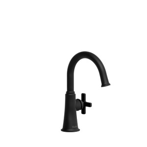 DISCONTINUED-Momenti Single Hole Bathroom Faucet Without Drain - Black with X-Shaped Handles | Model Number: MMRDS00XBK-10 - Product Knockout