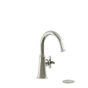 Momenti Single Hole Bathroom Faucet - Polished Nickel with X-Shaped Handles | Model Number: MMRDS01XPN-05 - Product Knockout