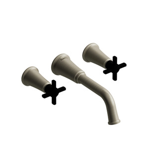 DISCONTINUED Momenti™ Wall Mount Lavatory Faucet - Brushed Nickel/Black | Model Number: MMSQ03+BNBK-05