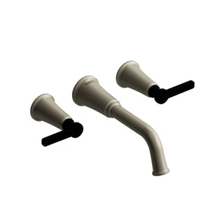 DISCONTINUED Momenti™ Wall Mount Lavatory Faucet - Brushed Nickel/Black | Model Number: MMSQ03JBNBK-05