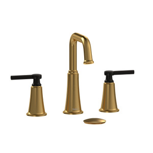 DISCONTINUED Momenti™ Widespread Lavatory Faucet With U-Spout - Brushed Gold/Black | Model Number: MMSQ08LBGBK-05