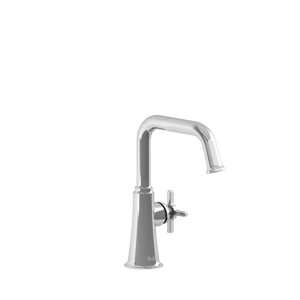 Momenti Single Hole Bathroom Faucet Without Drain - Chrome with Cross Handles | Model Number: MMSQS00+C-10 - Product Knockout