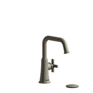 Momenti Single Hole Bathroom Faucet - Brushed Nickel with X-Shaped Handles | Model Number: MMSQS01XBN-05 - Product Knockout