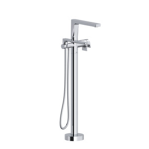 DISCONTINUED Ode 2-Way Type T (Thermostatic) Coaxial Floor-Mount Tub Filler With Hand Shower - Chrome | Model Number: OD39C-SPEX