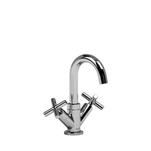 Pallace Single Hole Bathroom Faucet Without Drain - Chrome with Cross Handles | Model Number: PA00+C-05 - Product Knockout