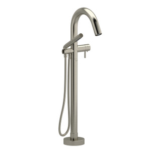 DISCONTINUED 2-way Type T (thermostatic) coaxial floor-mount tub filler With Handshower - Brushed Nickel | Model Number: PA39BN-SPEX