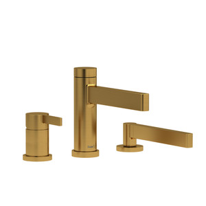 Paradox 3-Piece Type P (Pressure Balance) Deck-Mount Tub Filler With Hand Shower - Brushed Gold | Model Number: PX16BG-SPEX - Product Knockout