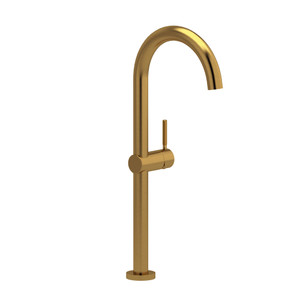 Riu Single Hole Bathroom Faucet - Brushed Gold with Knurled Lever Handles | Model Number: RL01KNBG-05 - Product Knockout