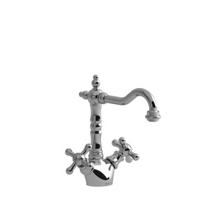 Retro Single Hole Bathroom Faucet - Chrome with Cross Handles | Model Number: RT00+C-05 - Product Knockout