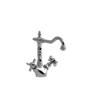 Retro Single Hole Bathroom Faucet - Chrome with X-Shaped Handles | Model Number: RT00XC-05 - Product Knockout