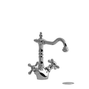 Retro Single Hole Bathroom Faucet - Chrome with Cross Handles | Model Number: RT01+C-05 - Product Knockout