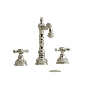 Retro 8 Inch Bathroom Faucet - Polished Nickel with Cross Handles | Model Number: RT08+PN-05 - Product Knockout
