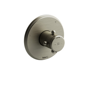 Valve complète coaxiale type T/P (thermostatique/pression équilibrée) non partagée à 3 voies Retro - Nickel brossé avec poignées en croix  | Numéro de modèle: RT47+BN - Produit épuisé