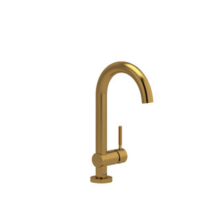 Riu Single Hole Bathroom Faucet - Brushed Gold with Knurled Lever Handles | Model Number: RU00KNBG - Product Knockout