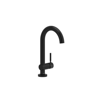 Riu Single Hole Bathroom Faucet - Black with Knurled Lever Handles | Model Number: RU00KNBK-05 - Product Knockout