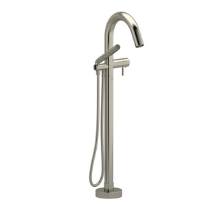 Riu 2-Way Type T (Thermostatic) Coaxial Floor-Mount Tub Filler With Hand Shower - Brushed Nickel | Model Number: RU39BN-SPEX - Product Knockout