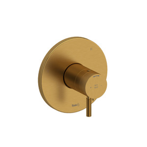 Riu 3-Way No Share Type T/P (Thermostatic/Pressure Balance) Coaxial Complete Valve - Brushed Gold with Knurled Lever Handles | Model Number: RUTM47KNBG-EX - Product Knockout