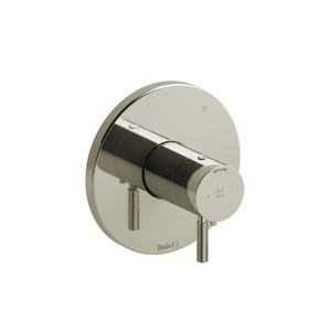 Riu 3-Way No Share Type T/P (Thermostatic/Pressure Balance) Coaxial Complete Valve - Polished Nickel with Knurled Lever Handles | Model Number: RUTM47KNPN-EX - Product Knockout
