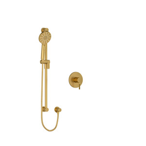 Riu Type P (Pressure Balance) Shower - Brushed Gold with Knurled Lever Handles | Model Number: RUTM54KNBG-SPEX - Product Knockout