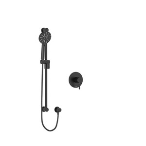 Riu Type P (Pressure Balance) Shower PEX - Black with Knurled Lever Handles | Model Number: RUTM54KNBK-SPEX - Product Knockout