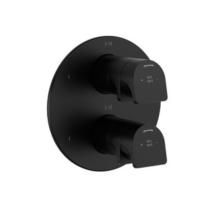 Ode 4-Way Type T/P (Thermostatic/Pressure Balance) Coaxial Valve Trim - Black | Model Number: TOD46BK - Product Knockout