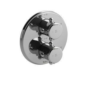 DISCONTINUED-Classic 3/4 Inch Thermostatic and Pressure Balance Trim With 6 Functions - Chrome with Cross Handles | Model Number: TPR46+C - Product Knockout
