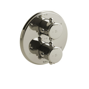 Classic 3/4 Inch Thermostatic and Pressure Balance Trim With 6 Functions - Brushed Nickel with Cross Handles | Model Number: TPR46+BN - Product Knockout
