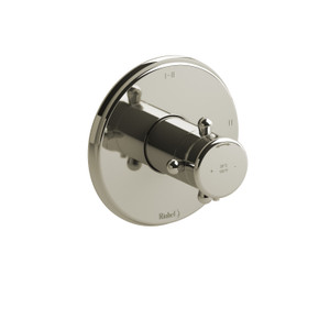 DISCONTINUED-Romance 1/2 Inch Thermostatic and Pressure Balance Trim With 3 Functions - Polished Nickel with Cross Handles | Model Number: TRO23+PN - Product Knockout