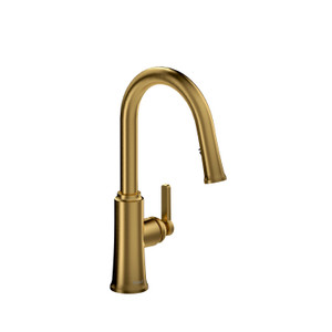 Trattoria Kitchen Faucet With Spray - Brushed Gold | Model Number: TTRD101BG-10 - Product Knockout