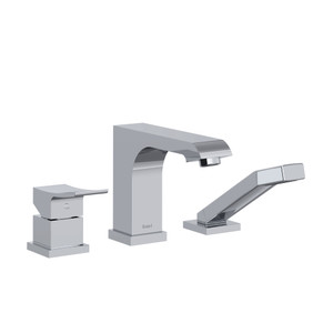 Zendo 3-Piece Deck-Mount Tub Filler With Hand Shower Trim - Chrome | Model Number: TZO10C - Product Knockout