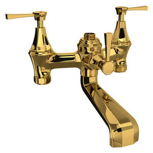 Deco Exposed Tub Filler with Metal Lever Handle - Unlacquered Brass | Model Number: U.3132LS-ULB - Product Knockout