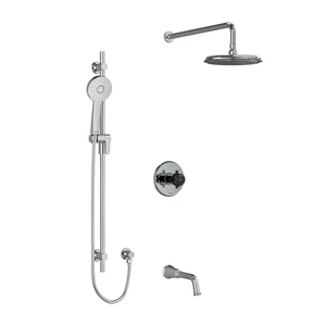 DISCONTINUED Shower Kit 1345 - Chrome/Black | Model Number: TKIT1345MMRD+CBK-6