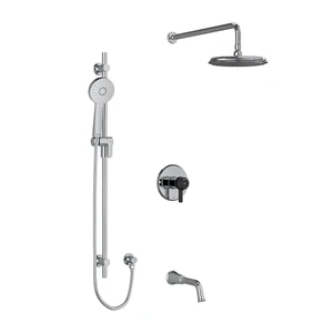 DISCONTINUÉ Ensemble de douche 1345 - Chrome/Noir | Numéro de modèle: TKIT1345MMRDJCBK-6