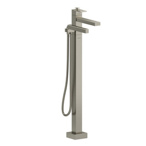 Kubik 2-Way Type T (Thermostatic) Coaxial Floor-Mount Tub Filler With Hand Shower - Brushed Nickel | Model Number: US39BN - Product Knockout