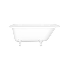 DISCONTINUED-Wessex 60 x 30 Freestanding Soaking Bathtub with Overflow - Gloss White with Cross Handles | Model Number: WES-N-SW-OF+FT-HAM-SW - Product Knockout