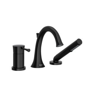 Edge 3-Piece Type P (Pressure Balance) Deck-Mount Tub Filler With Hand Shower and PEX Connection - Black | Model Number: ED16BK-SPEX - Product Knockout