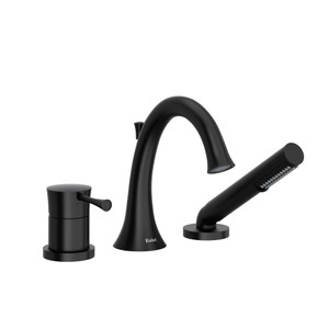 Edge 3-Piece Deck-Mount Tub Filler With Hand Shower Trim - Black | Model Number: TED10BK - Product Knockout